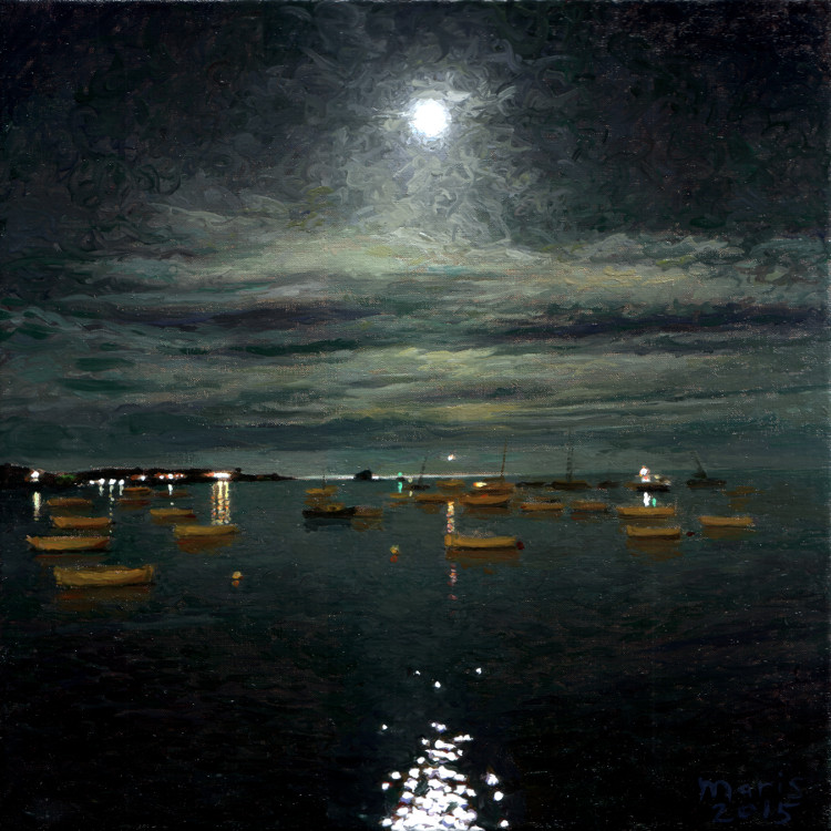 Moonlight on the bay, painting by Jan Maris