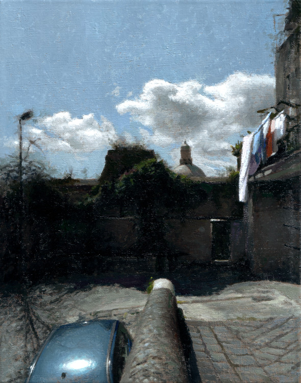 Blue Car, painting by Jan Maris