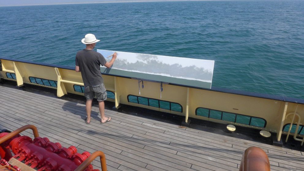 2014-07-11, Maris paints at sea