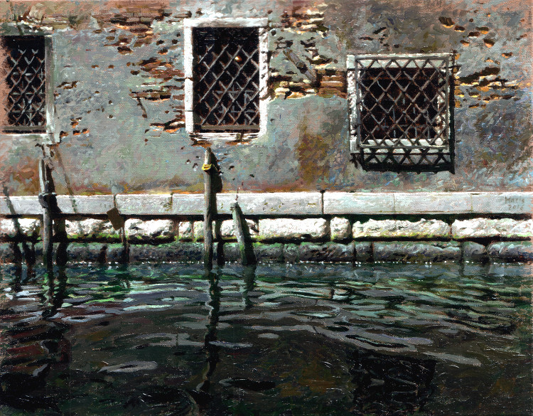 Windows at Canal, painting by Jan Maris