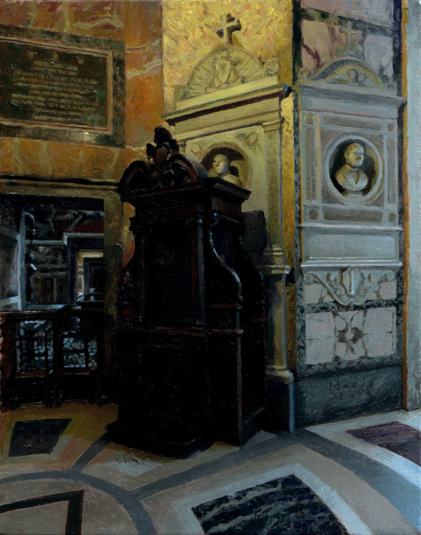 Confession Booth, painting by Jan Maris