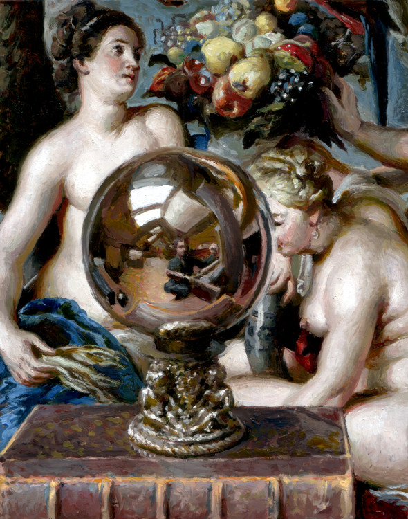 Mirror Sphere, painting by Jan Maris