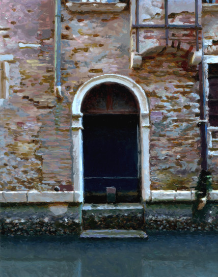 Door at Canal, painting by Jan Maris
