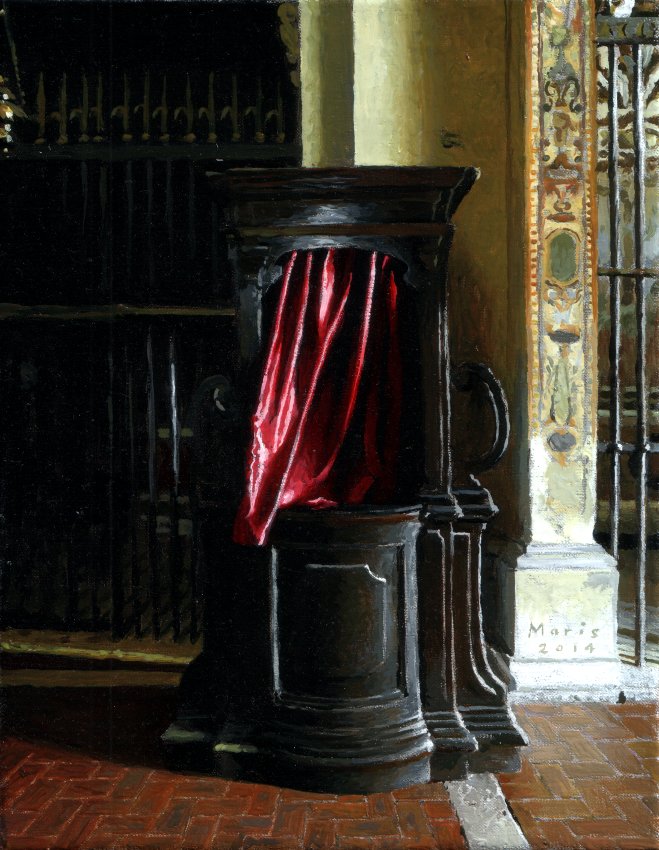 Confession Booth, painting by Jan Maris