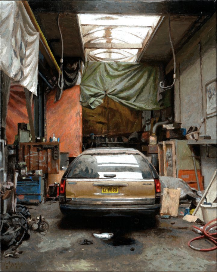 Garage, painting by Jan Maris
