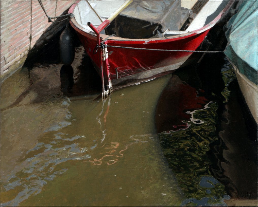 Red Boat, painting by Jan Maris